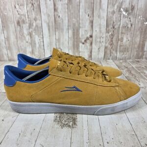 Lakai Newport Mens Suede Skate Shoes Mustard Yellow Blue MS120-0245 Size‎ 13